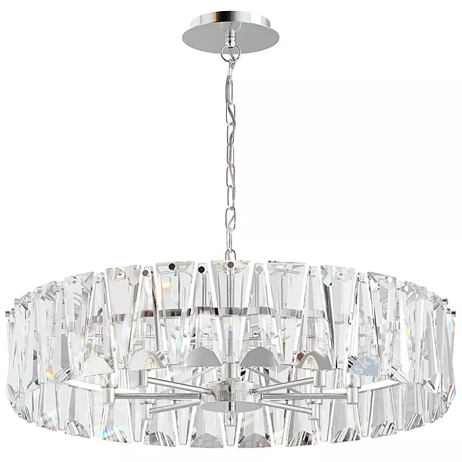 Puntes MOD043PL-08CH: Contemporary 8-Light Chrome Pendant Lamp 3D model image 1