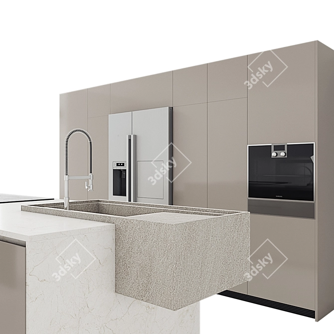 Stylish Kitchen 57: Perfect 3D Render, Textures Included 3D model image 3