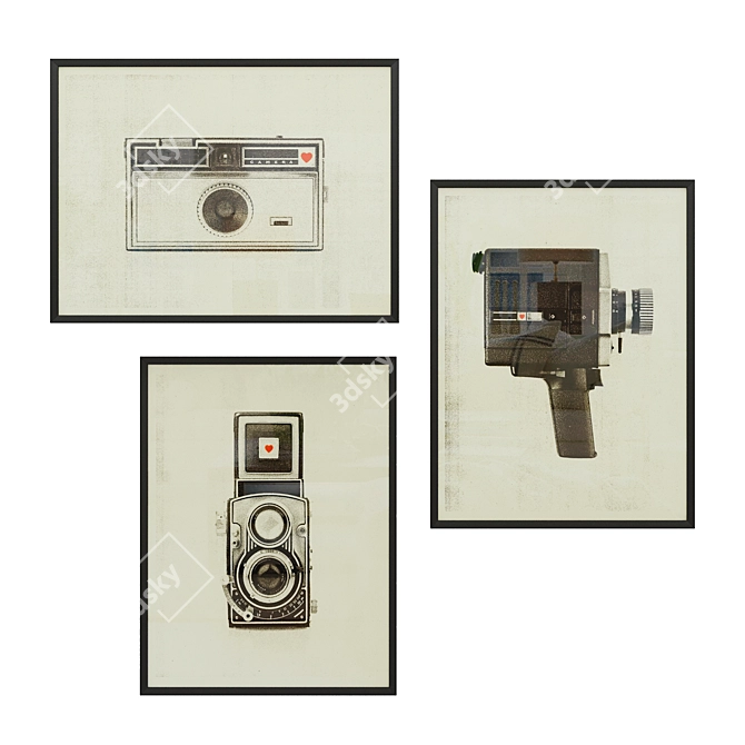 Retro Camera Prints 3D model image 1