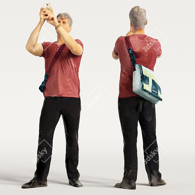 Realistic 3D Scanned Man: 3 Color Options 3D model image 6