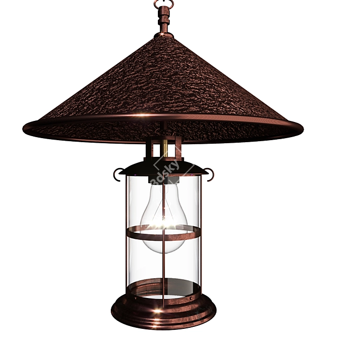 Rustic Adjustable Loft Lamp 3D model image 1