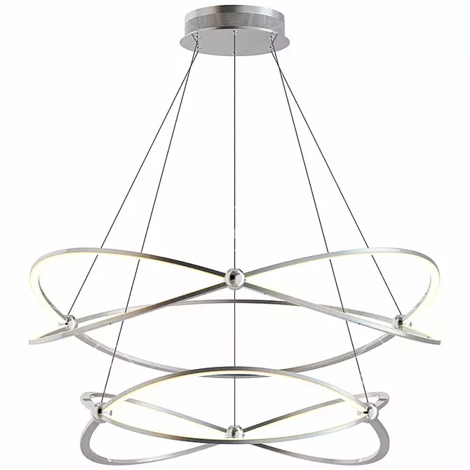 Weave Pendant Lamp: Modern, Nickel, 103W 3D model image 1