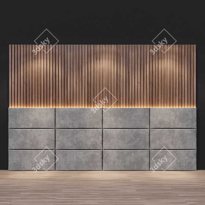 Elegant Wall Panel: W4460 x H3000 x D138mm 3D model image 1