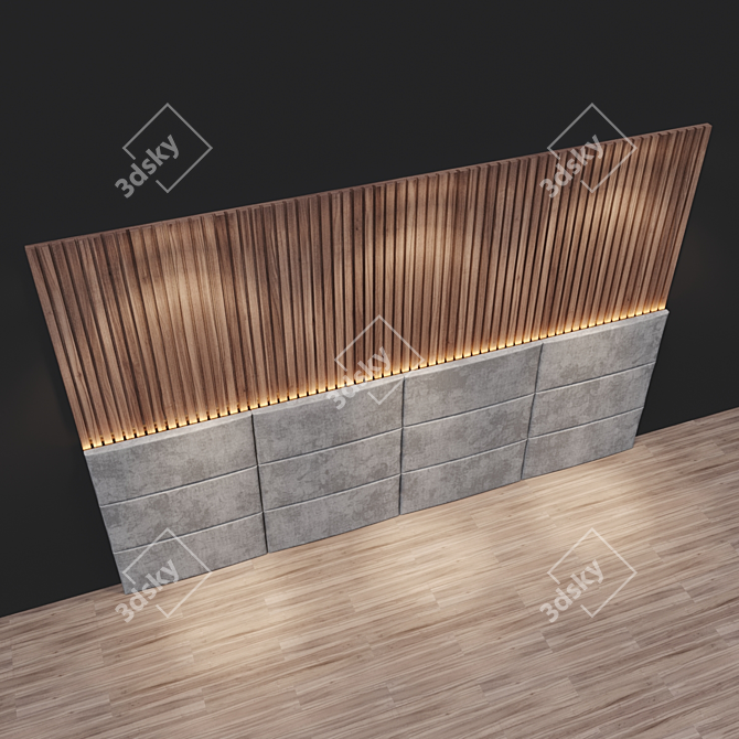 Elegant Wall Panel: W4460 x H3000 x D138mm 3D model image 4