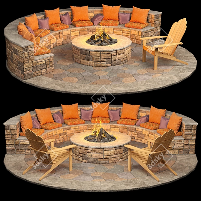  Cozy Campfire Pit 3D model image 1