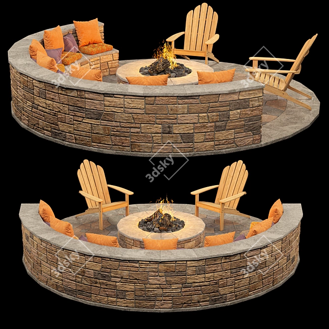  Cozy Campfire Pit 3D model image 3