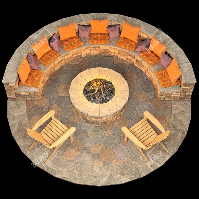  Cozy Campfire Pit 3D model image 4