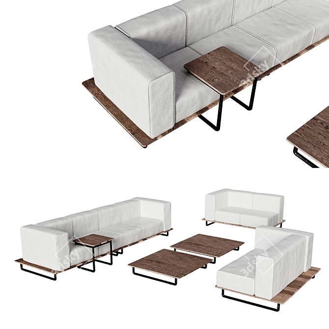 Luxurious Copacabana Sofa Set 3D model image 1