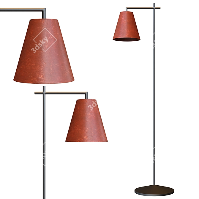 Modern Metal Floor Lamp - Sleek Design 3D model image 1