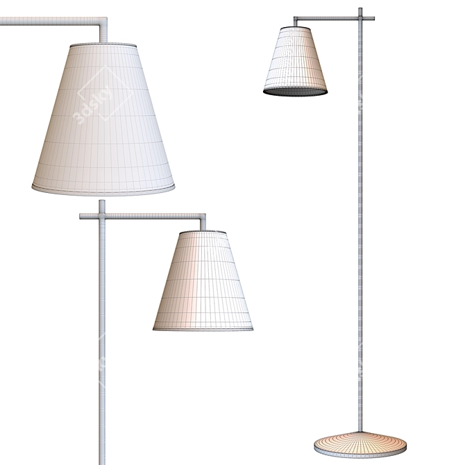 Modern Metal Floor Lamp - Sleek Design 3D model image 2