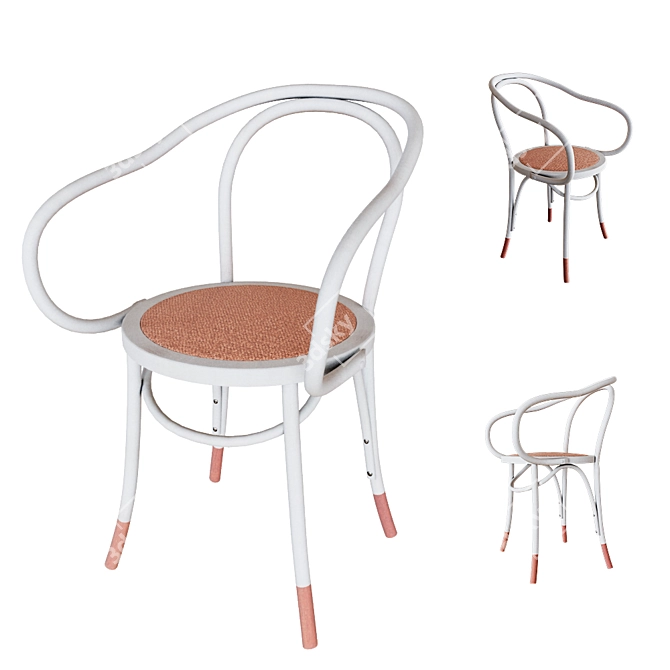Elegant White Chair: DESMOND 3D model image 1