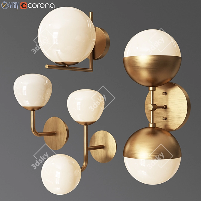 Copper Bra Duos Wall Sconce 3D model image 1