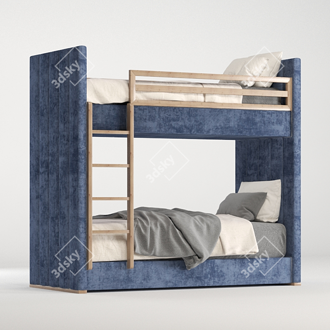 RH Carver Bed: Elegant, Spacious, Timeless 3D model image 8