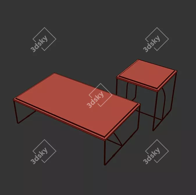 Elegant Arc Terrazzo Side Table 3D model image 4