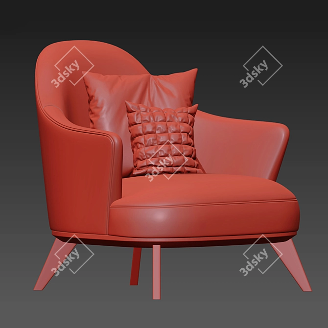 Luxury Alasia Lounge Chair 3D model image 4