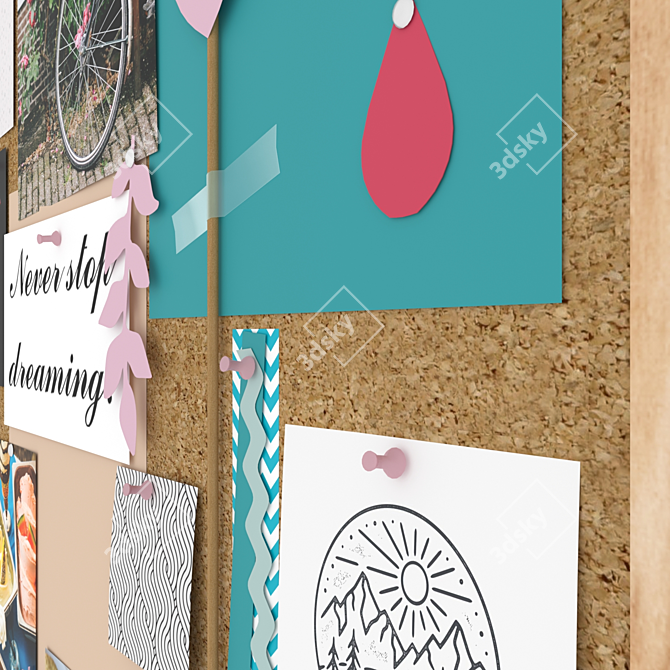 Motivation Corkboard: Inspire Your Desires 3D model image 4