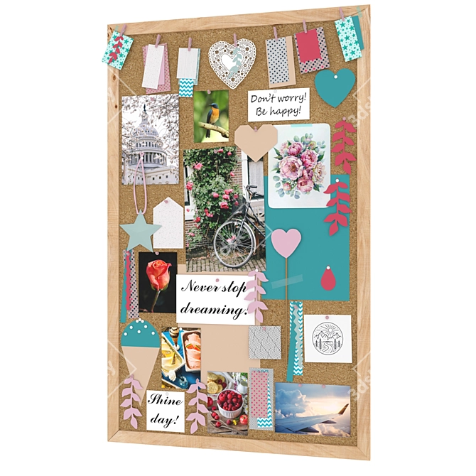 Motivation Corkboard: Inspire Your Desires 3D model image 1