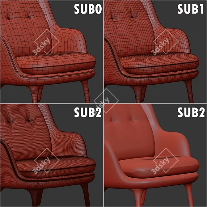 FRI JH4DS Lounge Chair by Fritz Hansen 3D model image 3