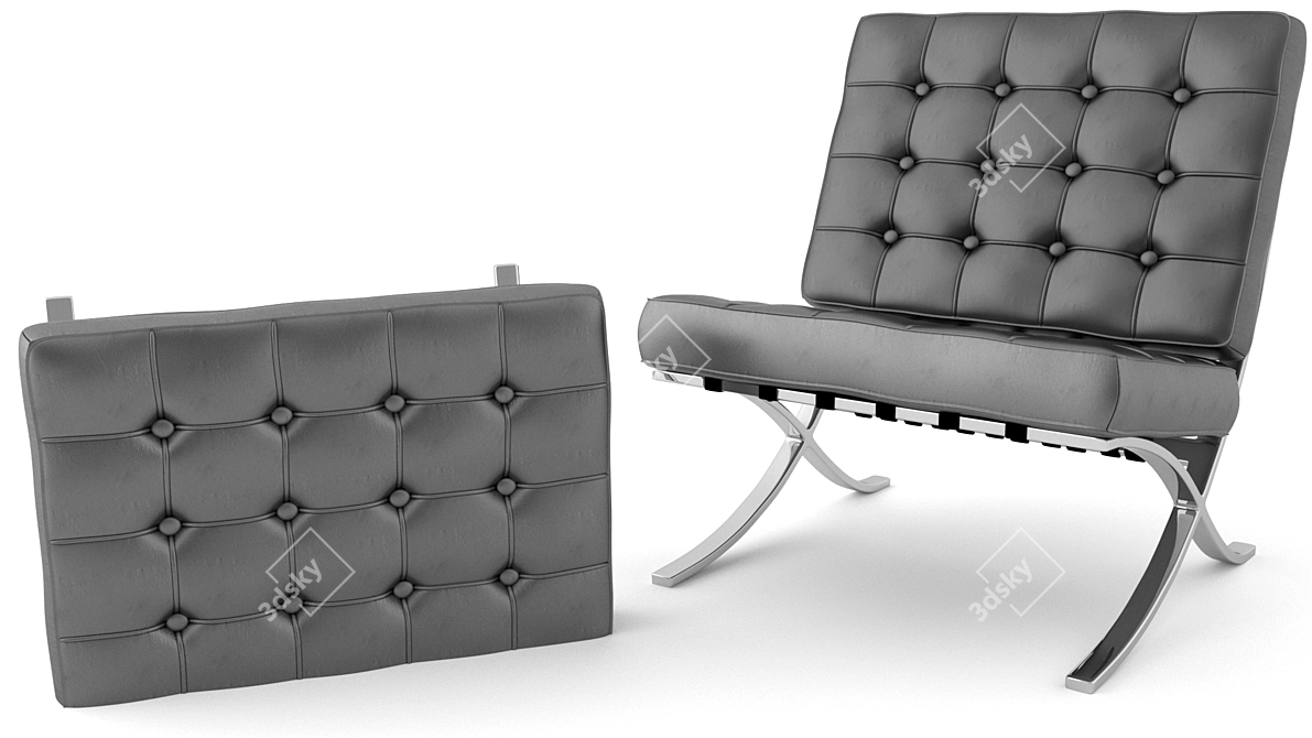 Elegant Barcelona Chair: Modern Design 3D model image 1