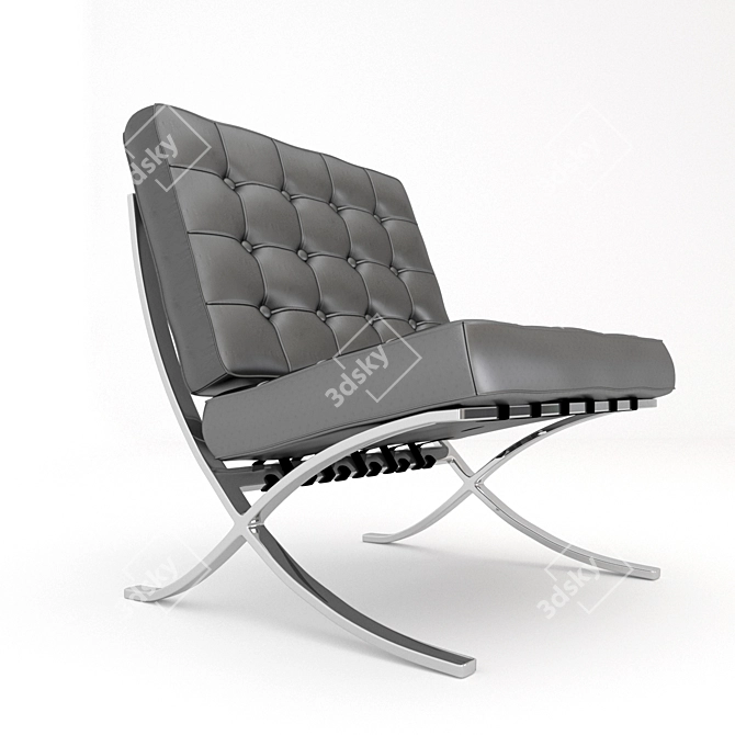 Elegant Barcelona Chair: Modern Design 3D model image 3