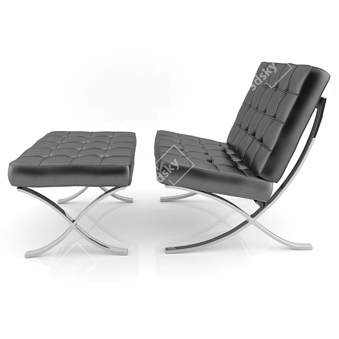 Elegant Barcelona Chair: Modern Design 3D model image 5