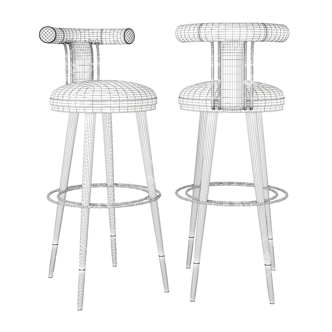 Modern and Stylish MORIS Bar Chair 3D model image 2