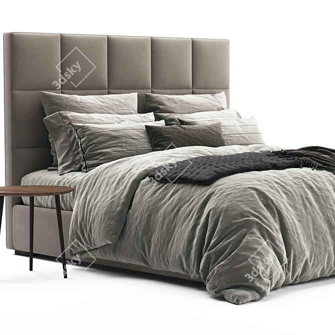 Elegant Meridiani Bardo Bed: Luxurious Design & Superior Comfort 3D model image 3