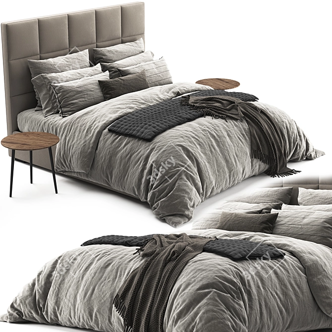 Elegant Meridiani Bardo Bed: Luxurious Design & Superior Comfort 3D model image 4