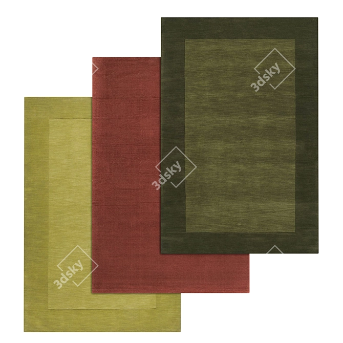 Luxury Rug Set: High-Quality Textures 3D model image 1