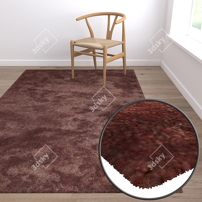 Luxury Carpet Set: High-Quality Textures for Close and Distant Perspectives 3D model image 5