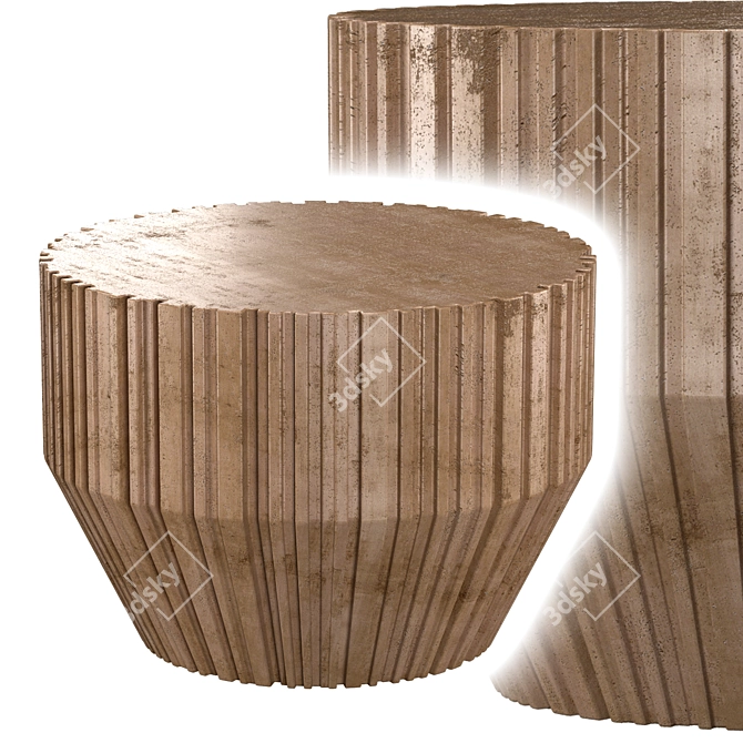 Rustic Concrete Side Table 3D model image 1