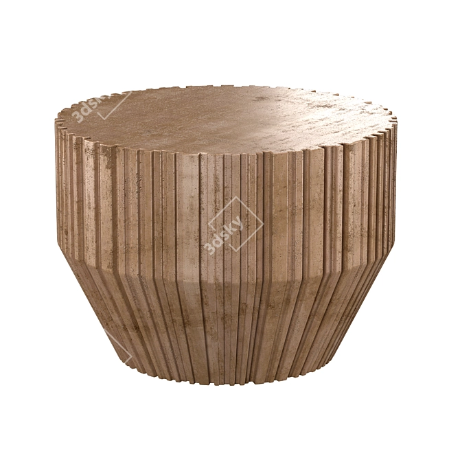 Rustic Concrete Side Table 3D model image 2