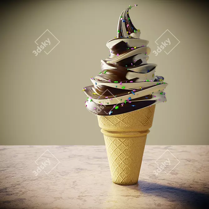 Delicious Frozen Treat: Ice Cream 3D model image 1