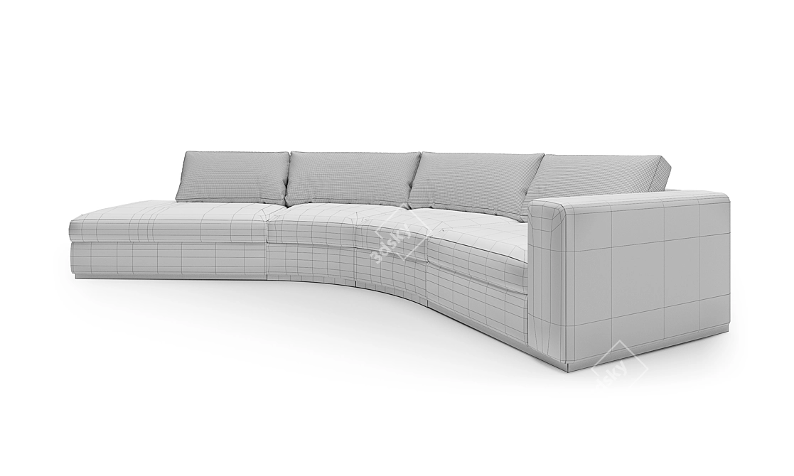 OM RENE 5: Stylish Wooden Sofa 3D model image 2