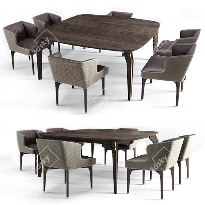 Modern ROBERT HERITAGE Table & AUDREY Heritage Set 3D model image 1