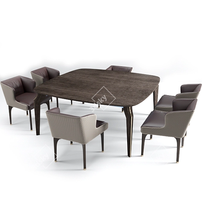 Modern ROBERT HERITAGE Table & AUDREY Heritage Set 3D model image 2