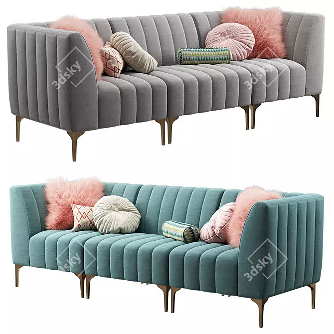 Comfortable Pottery Barn Avalon Sectional Sofa 3D model image 1