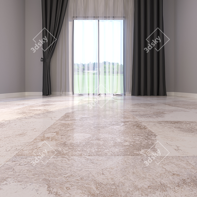 Bizantino Ivory Marble Floor Set 3D model image 2