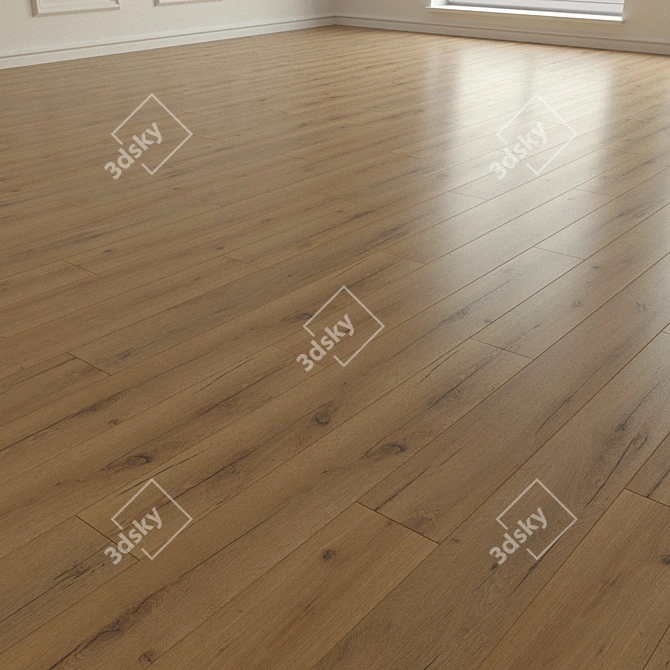 Natural Wood Parquet Flooring 3D model image 2