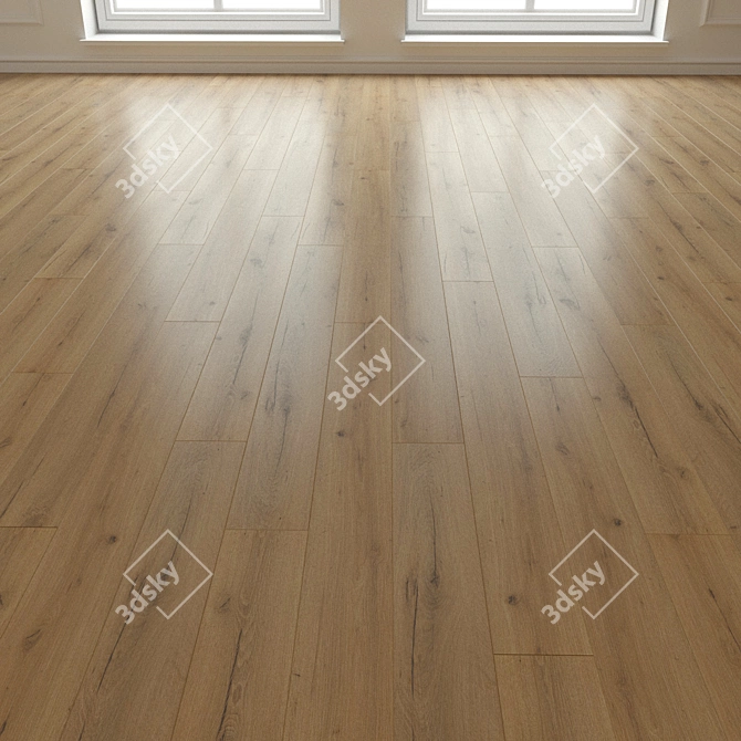 Natural Wood Parquet Flooring 3D model image 3