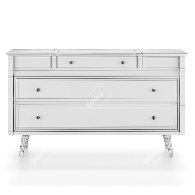 Luxurious Vintage Pink and Gold Sideboard 3D model image 4