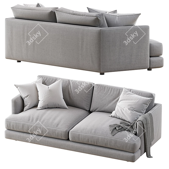 Haven 84" Sofa: Stylish, Spacious, and Comfortable 3D model image 2