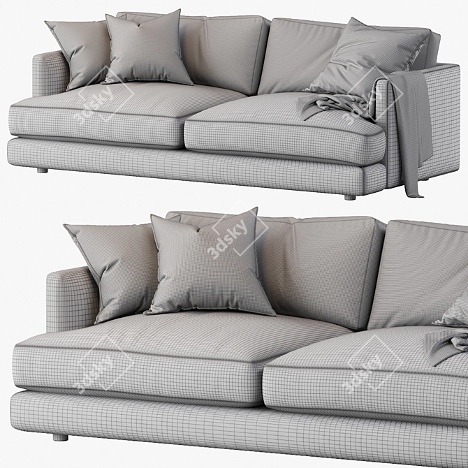 Haven 84" Sofa: Stylish, Spacious, and Comfortable 3D model image 4