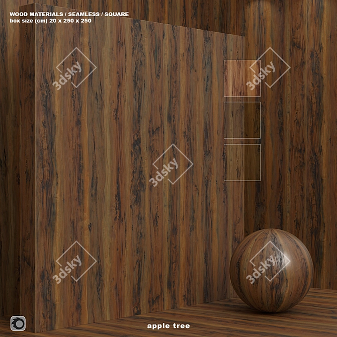 Seamless Wood Box Set 3D model image 1