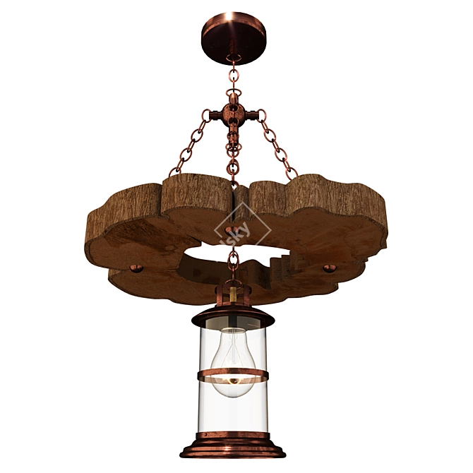 Adjustable Loft-style Chandelier: Ends 3D model image 1