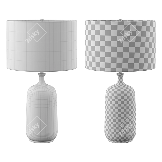 Culloden Table Lamp: Elegant Blue Lagoon Illuminate 3D model image 2