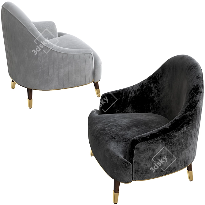 Eden Rock Armchair: Comfort and Style 3D model image 1