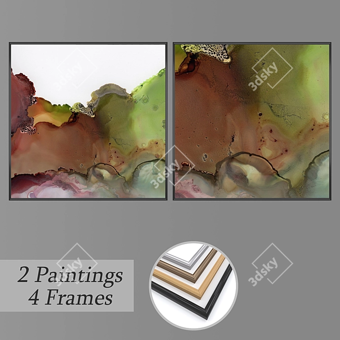 Multi-Picture Wall Set with Frame Options 3D model image 1