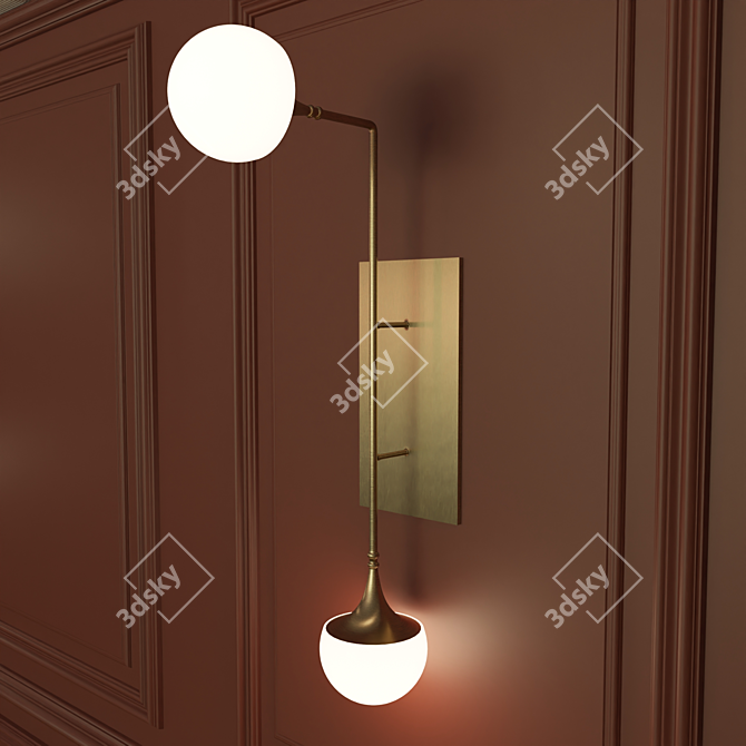 Elegant Andrew Martin Fleming Wall Light 3D model image 2