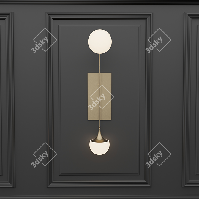 Elegant Andrew Martin Fleming Wall Light 3D model image 4